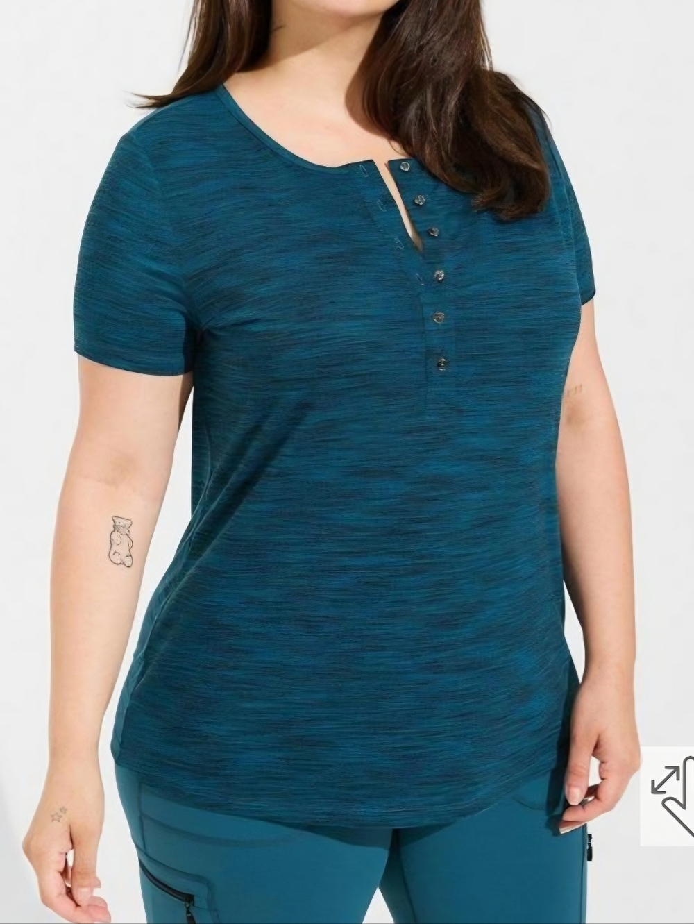 Torrid Teal Short Sleeve Henly Size 4